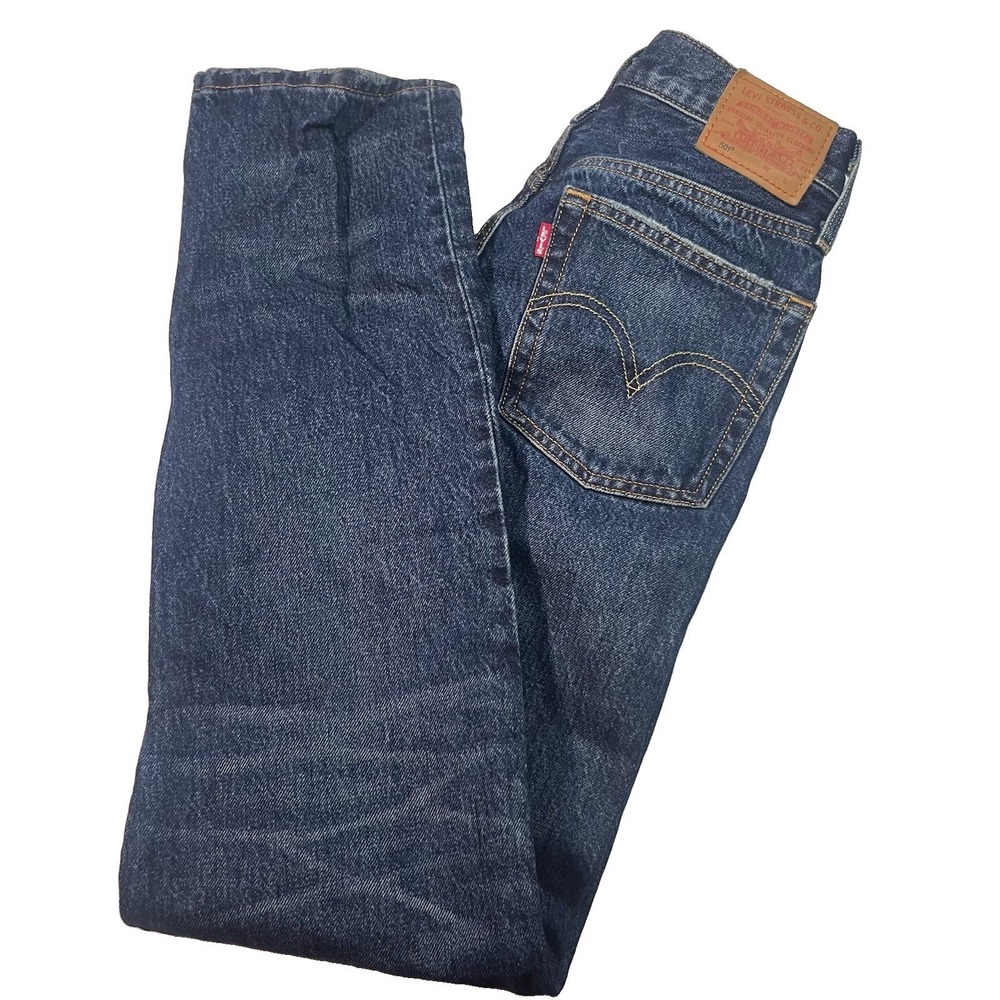 Levi's 501 Women's  Original 26x32 Premium Denim Blue Jeans‎ EUC